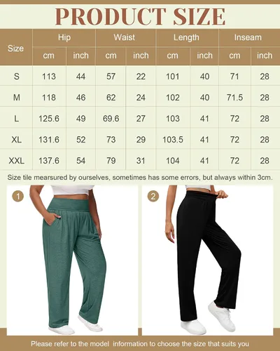 Miniatura 6 de Neer - Conjunto de 3 pantalones de yoga de pierna ancha para mujer, cómodos, holgados, de cintura alta, pantalones deportivos casuales