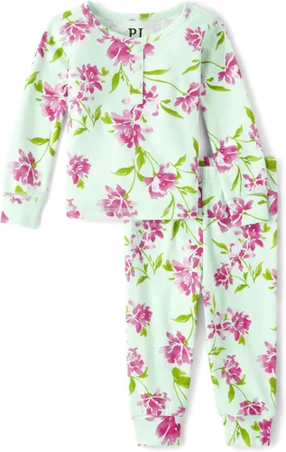 Miniatura 11 de The Children's Place Conjunto de pijama de 2 piezas de camiseta de manga corta y pantalones de ajuste cómodo, 100% algodón, para bebés y niños