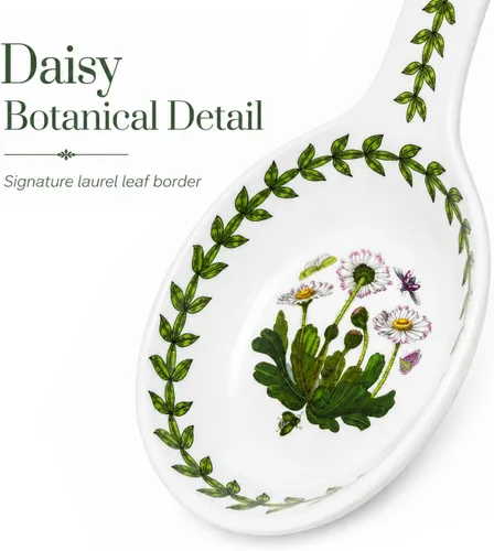 Miniatura 3 de Portmeirion Botanic Garden - Soporte para cuchara de cocina y encimera de cocina, diseño floral de margaritas, hecho de porcelana, 8.75 pulgadas