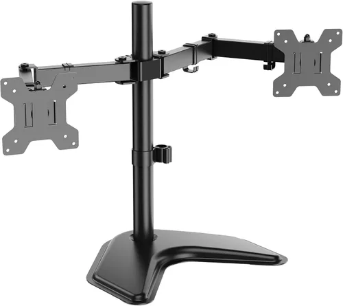 Miniatura 11 de WALI Soporte para monitor cuádruple para pantallas de 13 a 27 pulgadas, soporte de 4 monitores totalmente ajustable con kit de base giratoria