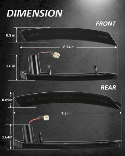 Miniatura 5 de Bestview Conjunto de luz de posición lateral compatible con MINI Cooper R55 R56 R57 R58 R59 R60 R61 2007-2015, luces de parachoques delantero ámbar