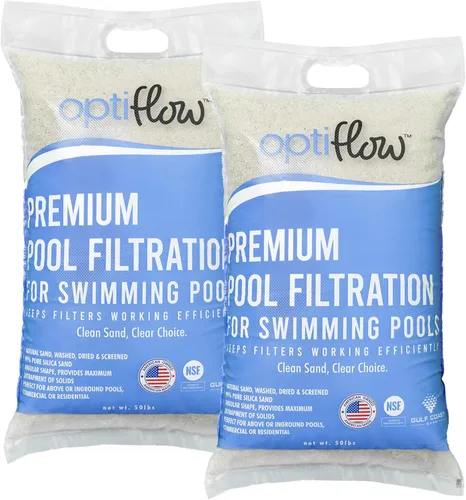 Miniatura 9 de OptiFlow Paquete de 4 Arena para Filtro de Piscina, Filtración Premium con Fórmula de Sílice Pura, 50 Libras - Accesorios y Suministros del Sistema