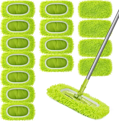 Miniatura 8 de Unoutur Paños de barrido en seco reutilizables de microfibra Compatibles con Swiffer Sweeper Mopa de limpieza con repuestos de almohadillas