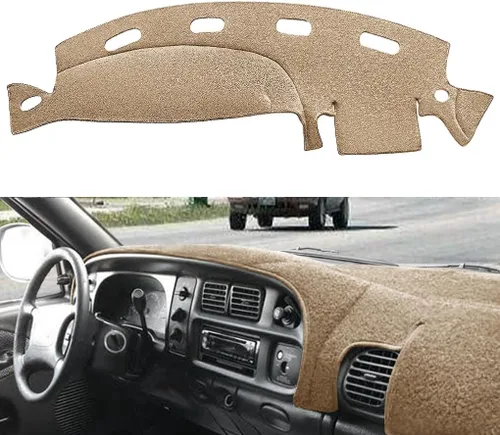 Yiz Cubierta de salpicadero, alfombrilla personalizada para Dodge Ram 1500 2500 3500 1998 1999 2000 2001 (98-01 beige) Y21
