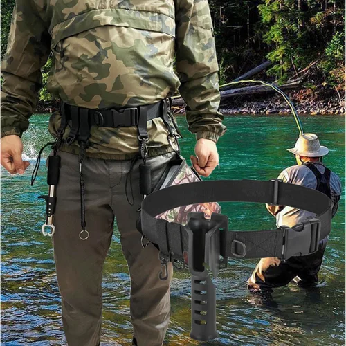Miniatura 7 de Soporte para cinturón de caña de pescar, soporte para cinturón de pesca, soporte de caña de pescar, cinturón ajustable para pesca, Negro -, Moderno