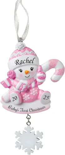 Miniatura 10 de 2025 Adorno de primera Navidad del bebé - Niño bebé con bastón de caramelo personalizado recuerdo festivo – Adorno personalizado de mi primera