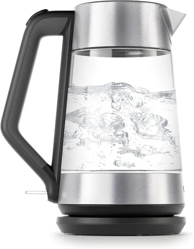 OXO Hervidor eléctrico de vidrio, inalámbrico, de acero inoxidable