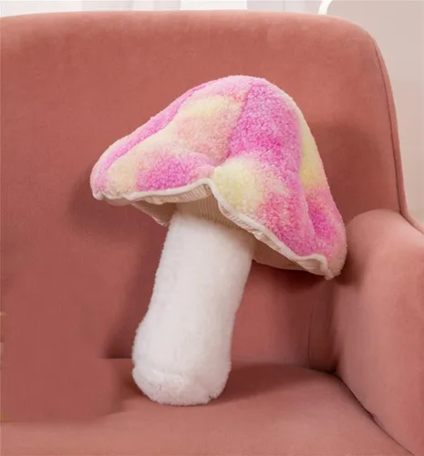 Miniatura 7 de Almohada de felpa 3D con forma de hongo, almohada de suelo, sofá, almohada para decoración del hogar, almohada de regalo (12.5 pulgadas, marrón)