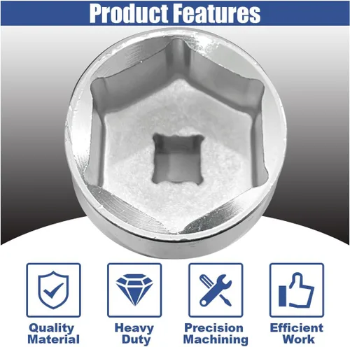 Miniatura 5 de Llave de filtro de aceite para coche de 32mm, herramienta de extracción de filtro de aceite de 3/8" de transmisión, llave de zócalo de transmisión