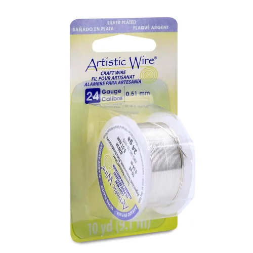 Miniatura 51 de Artistic Wire Alambre de Cobre Coloreado Plateado en Plata Resistente al Deslustre para Manualidades y Envolver Joyería, Resistente al Deslustre