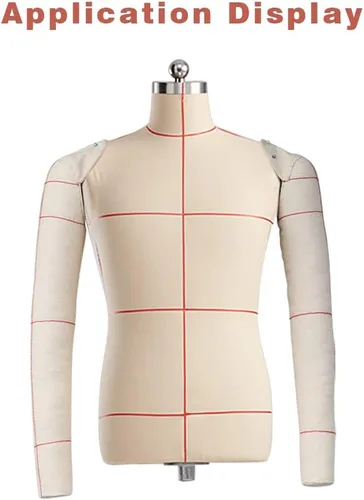 Miniatura 5 de Brazos de costura con patrón de vestido para hombres, brazos de algodón suave para hombre adulto, maniquí de sastre de cuerpo completo, brazos