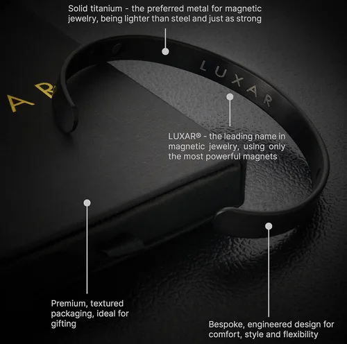 Miniatura 2 de LUXAR Pulsera de terapia magnética para hombre y mujer titanio sólido o cobre sólido sofisticado brazalete de titanio sólido con imanes