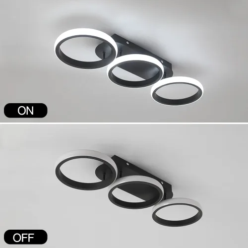 Miniatura 7 de Lámpara de techo cuadrada LED moderna - 33 W, 6000 K blanco frío, montaje empotrado para cocina, sala de estar, dormitorio y pasillo