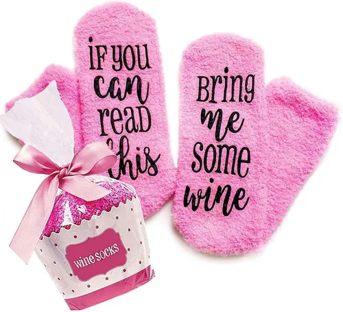 Miniatura 28 de CHANGGER Calcetines unisex con texto en inglés "If You Can Read This Bring Me Some Fuzzy Funny Saying Crew Socks Christmas Unisex Gift