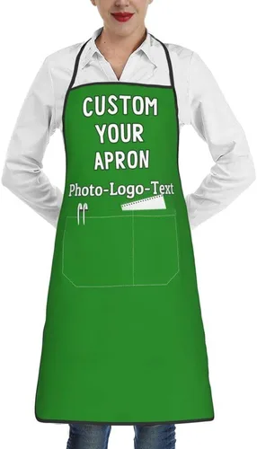 Miniatura 21 de Delantales personalizados para adultos, delantal personalizado con logotipo de foto, delantal impermeable con 2 bolsillos
