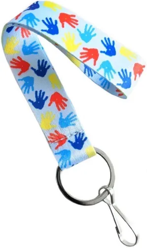 Llavero de pulsera para concientización del autismo (huellas de mano)