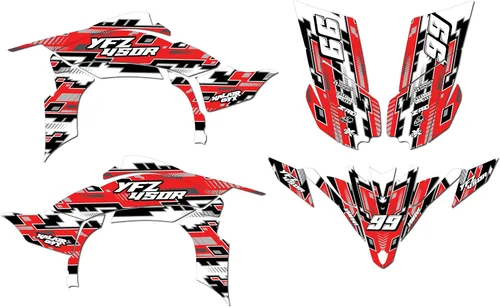Miniatura 11 de Kit de calcomanías gráficas Kalair GFX para Yamaha YFZ 450R (2009-2013) Serie Incision Azul 16 Mil - Kit de calcomanías y vinilos personalizados