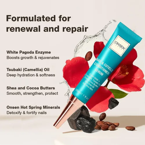 Miniatura 5 de Tratamiento de Crema para Uñas y Cutículas Onsen con Aceite de Tsubaki Japonés, Jojoba y Lavanda, Manteca de Karité – Fortalece las Uñas, Suaviza