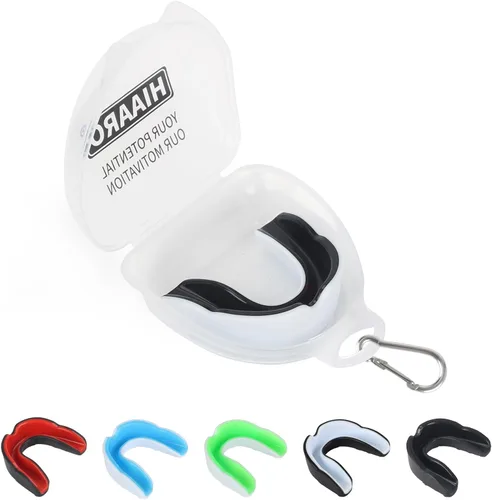Paquete de 6 protectores bucales deportivos, para niños y jóvenes con estuche para boxeo, artes marciales mixtas, hockey, fútbol, baloncesto, talla S