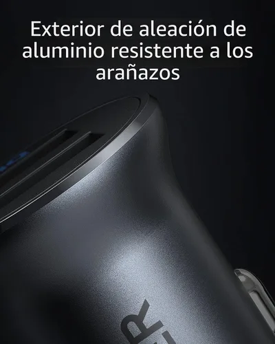 Miniatura 4 de Anker Cargador de coche 320 (24W II), mini aleación de aluminio dual USB con LED azul para iPhone 16 15 14 13 12 Series, iPad Pro/Air 2/Mini, Galaxy