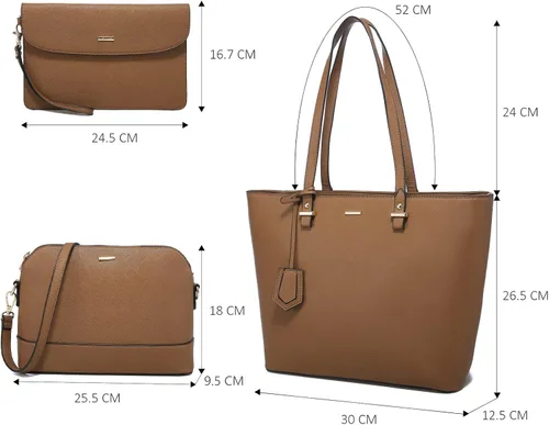 Miniatura 2 de Juego de 3 bolsas de mano para mujeres bolsa tote para llevar colgada del hombro, bolso satchel y bolso hobo