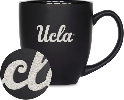 Miniatura 182 de Rico Industries - Taza de cerámica mate negra con grabado láser estándar de 15oz para NCAA (escuelas T & U) - Para bebidas calientes o frías