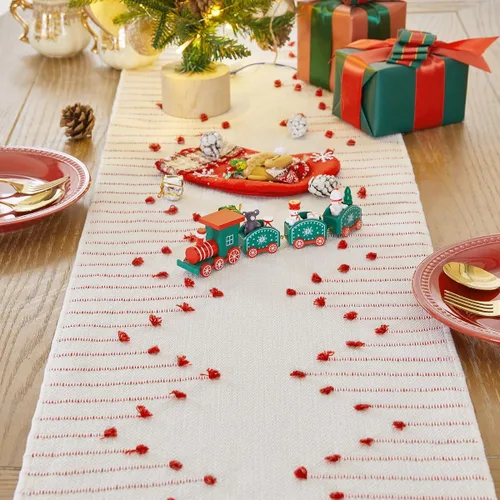Miniatura 11 de Wracra Camino de Mesa Bohemio, Caminos de Mesa de Macramé Tejidos de Algodón Natural de 48 Pulgadas de Largo para Decoración del Hogar de Granja