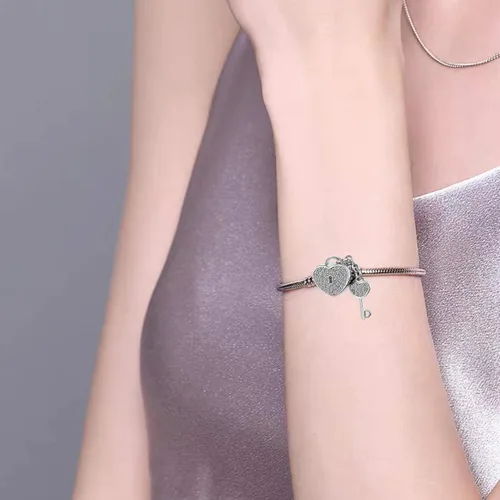 Miniatura 4 de NanMuc Key To My Heart Lock and Key Charms Beads para pulseras de abalorios para esposa novia