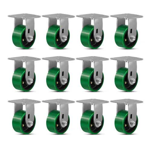 Miniatura 56 de Ruedas giratorias, ruedas industriales de 4 pulgadas resistentes, poliuretano en rueda de acero, ruedas giratorias de placa superior