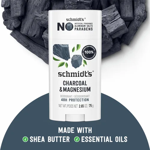 Miniatura 5 de Schmidt's - Desodorante natural unisex Charcoal and Magnesium, sin aluminio, sin olores por 24 h, certificado como natural, vegano y libre