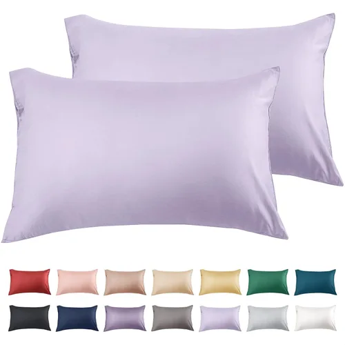 Miniatura 44 de Warmstar - Juego de 2 fundas de almohada de algodón tamaño estándar, 600 hilos, fundas de 20 x 26 pulgadas, algodón suave de fibra larga Placid Blue