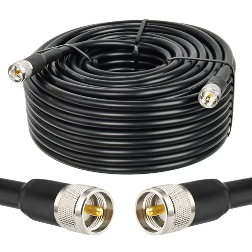 Miniatura 8 de MOOKEERF Cable coaxial CB - RG213 UHF macho a macho 50 pies de baja pérdida RG-213 UHF Cable para radioaficionado/radio VHF/medidor SWR/analizador