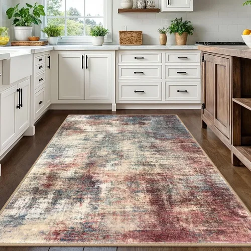 Miniatura 1199 de IOHOUZE Alfombra abstracta lavable de 3 x 12 pies para pasillos, antideslizante para cocina, camino de entrada de lana sintética para interiores