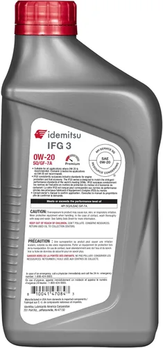 Miniatura 2 de Idemitsu IFG3 0W-20 GF-7, 1 cuarto de galón
