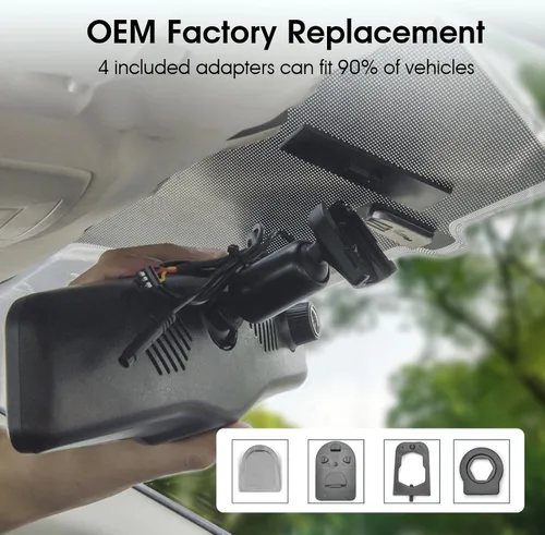 Miniatura 2 de KBD Cámara de espejo retrovisor OEM para automóvil con SD, frontal de 2K y trasera de 1080P de 9.66'' con cámara de respaldo, pantalla táctil