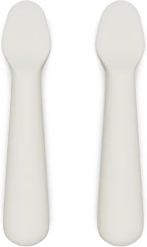 Juego de Cucharas Pequeñas Lalo - Juego de 2 Cucharas para Bebés y Niños Pequeños - Hecho de Silicona de Grado Alimenticio Apto para Lavavajillas -