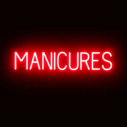 Miniatura 19 de SpellBrite MANI-PEDIS - Letrero para salones de manicura Letreros relacionados con salones de uñas con aspecto de neón, luz LED roja 33.4 x 6.3