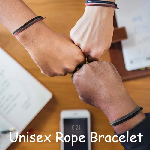 Miniatura 5 de Jeka 6 pulseras ajustables de cuerda trenzada náutica hecha a mano para hombre