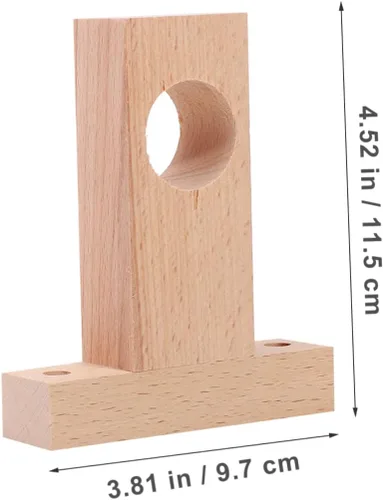 Miniatura 5 de Cabilock Soporte de poste romano Armario de madera, estantes de madera, base de madera, soporte de extremo de madera, soportes de varillas