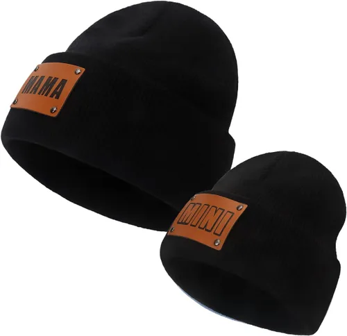 Miniatura 18 de Gorro para padres e hijos,Madre y bebé hija/hijo gorro de punto cálido de invierno,Gorro suave para niños