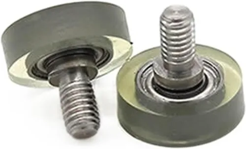 SSIMOO Diámetro 0.394 in, tornillo M3, rodamiento de poliuretano de poliuretano con varilla de tornillo de acero inoxidable, polea suave recubierta