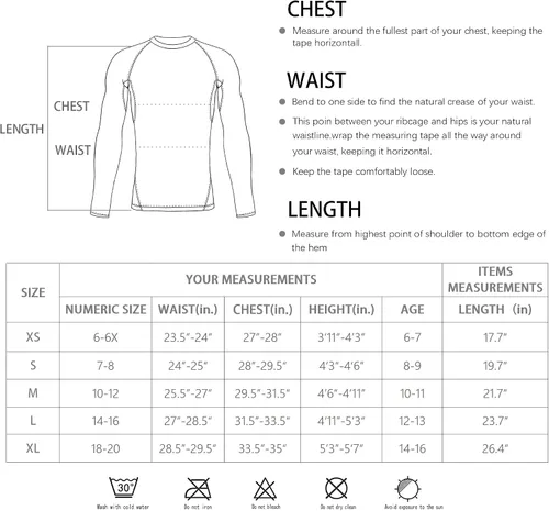 Miniatura 7 de TELALEO Paquete de 3, 2, 51 paquete de camisetas de compresión para niños y niñas, camiseta interior de manga larga deportiva que absorbe la humedad