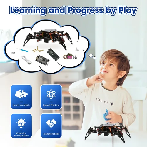 Miniatura 2 de Kit de Robot Araña Biónica Programable STEM, Kit Científico para Niños de 8 a 12 años, Juguete de Construcción de Robótica DIY para Adolescentes