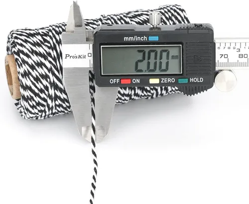 Miniatura 2 de jijAcraft Cordel de Hilo Blanco y Negro, 328 Pies de Cordel de Panaderos de Navidad, Cuerda de Empaque Resistente de 2MM para Manualidades DIY