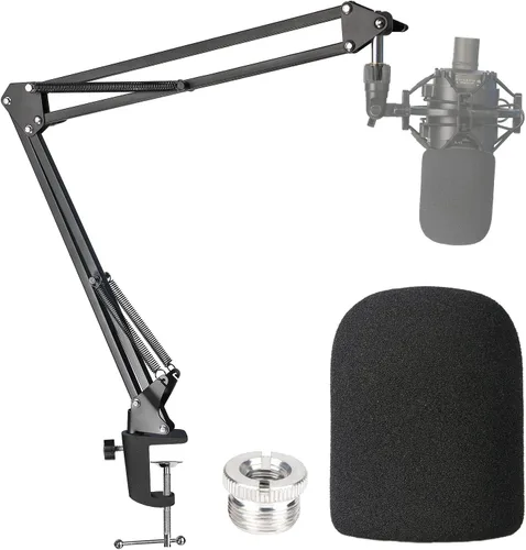 Miniatura 9 de SUNMON Funda de cable de micrófono para brazo de soporte de micrófono, protector de cable de envoltura automática para organización de cables