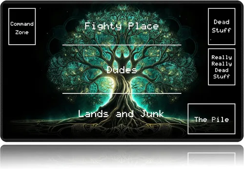 Miniatura 67 de Tapete de juego para MTG, tapete de juego de cartas, base de goma antideslizante y cosido, tapete de juego TCG de 24 x 14 pulgadas para MTG y otros