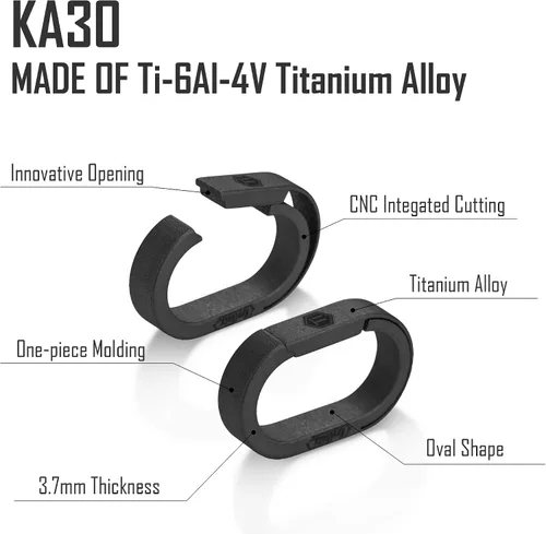 Miniatura 2 de KeyUnity Titanium Side-Opening Oval Key Ring – Lightweight EDC Connector for Car Keys, Tools, and Outdoor Gear