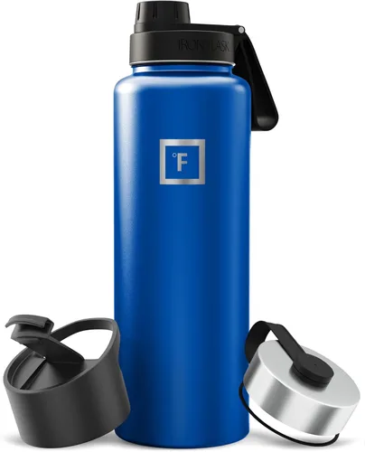 Miniatura 72 de IRON °FLASK Frasco de hidratación para acampar y senderismo con pajilla, botella de agua deportiva de acero inoxidable con aislamiento de boca Dark