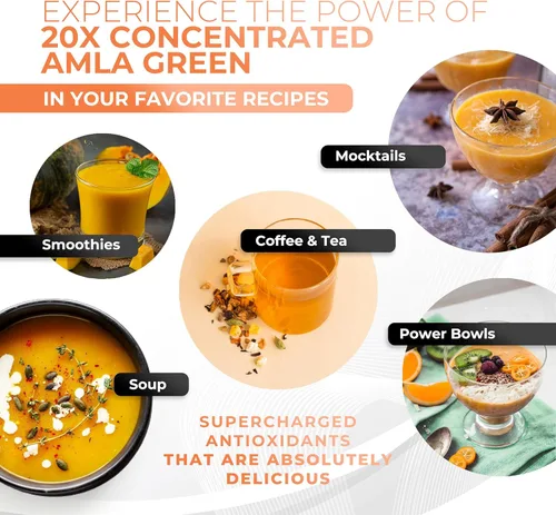Miniatura 7 de Suplemento de superalimento en polvo Amla con especias de calabaza, 20 veces amla ultra concentrado, hecho con canela, jengibre, nuez moscada