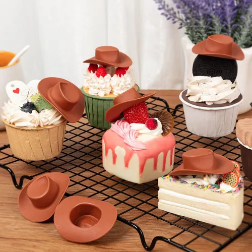 Miniatura 3 de 20 sombreros de plástico para mini vaquera occidental, sombreros de muñeca en miniatura, lindos sombreros de fiesta para decoración de casa